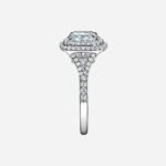 Pre-Owned Tiffany Soleste® Cushion-Cut Double Halo Engagement Ring with a Diamond Platinum Band - Image 3