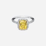 Pre-Owned Tiffany Soleste® Cushion-Cut Halo Engagement Ring with a Diamond Platinum Band - Image 3