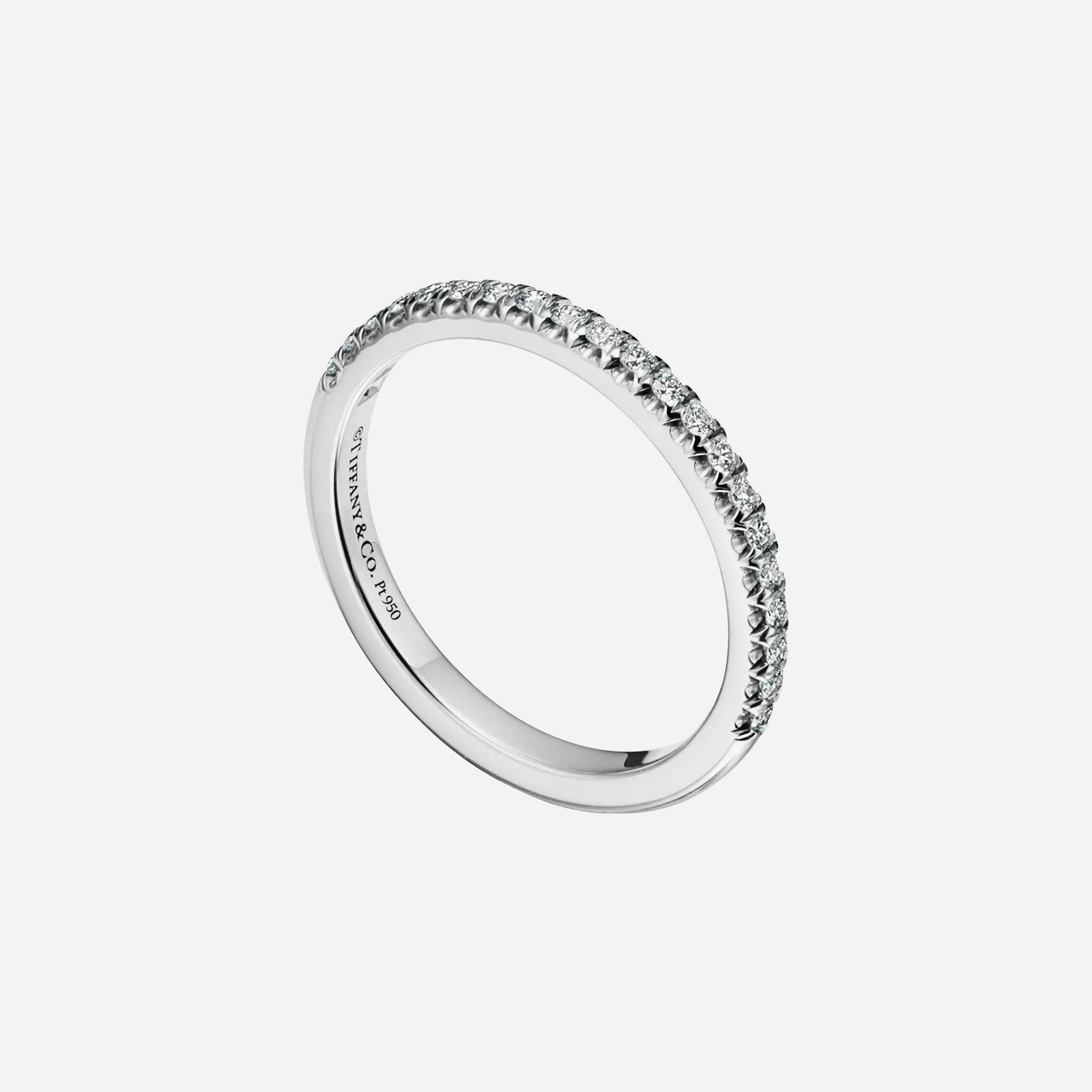 Pre-Owned Tiffany Soleste® Half Eternity Ring in Platinum with Diamonds Pre-Owned Tiffany Soleste® Half Eternity Ring in Platinum with Diamonds