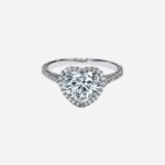 Pre-Owned Tiffany Soleste® Heart-Shaped Halo Engagement Ring with a Diamond Platinum Band - Image 2