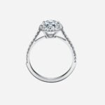 Pre-Owned Tiffany Soleste® Oval Halo Engagement Ring with a Diamond Platinum Band - Image 2