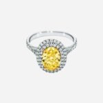 Pre-Owned Tiffany Soleste® Cushion-Cut Yellow Diamond Halo Engagement Ring in Platinum
