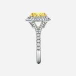 Pre-Owned Tiffany Soleste® Oval Yellow Diamond Double Halo Engagement Ring in Platinum - Image 3