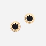 Pre-Owned Tiffany T Black Onyx Circle Earrings in 18K Yellow Gold - Image 2