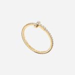 Pre-Owned Tiffany T Diamond Wire Band Ring in 18K Yellow Gold with Round Brilliant Diamonds - Image 3