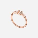 Pre-Owned Tiffany T Diamond Wire Ring in 18K Rose Gold with Round Brilliant Diamonds - Image 2