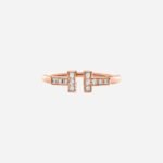 Pre-Owned Tiffany T Diamond Wire Ring in 18K Rose Gold with Round Brilliant Diamonds - Image 3
