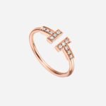 Pre-Owned Tiffany T Diamond Wire Ring in 18K Rose Gold with Round Brilliant Diamonds - Image 2