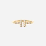Pre-Owned Tiffany T Diamond Wire Ring in 18K Yellow Gold with Round Brilliant Diamonds