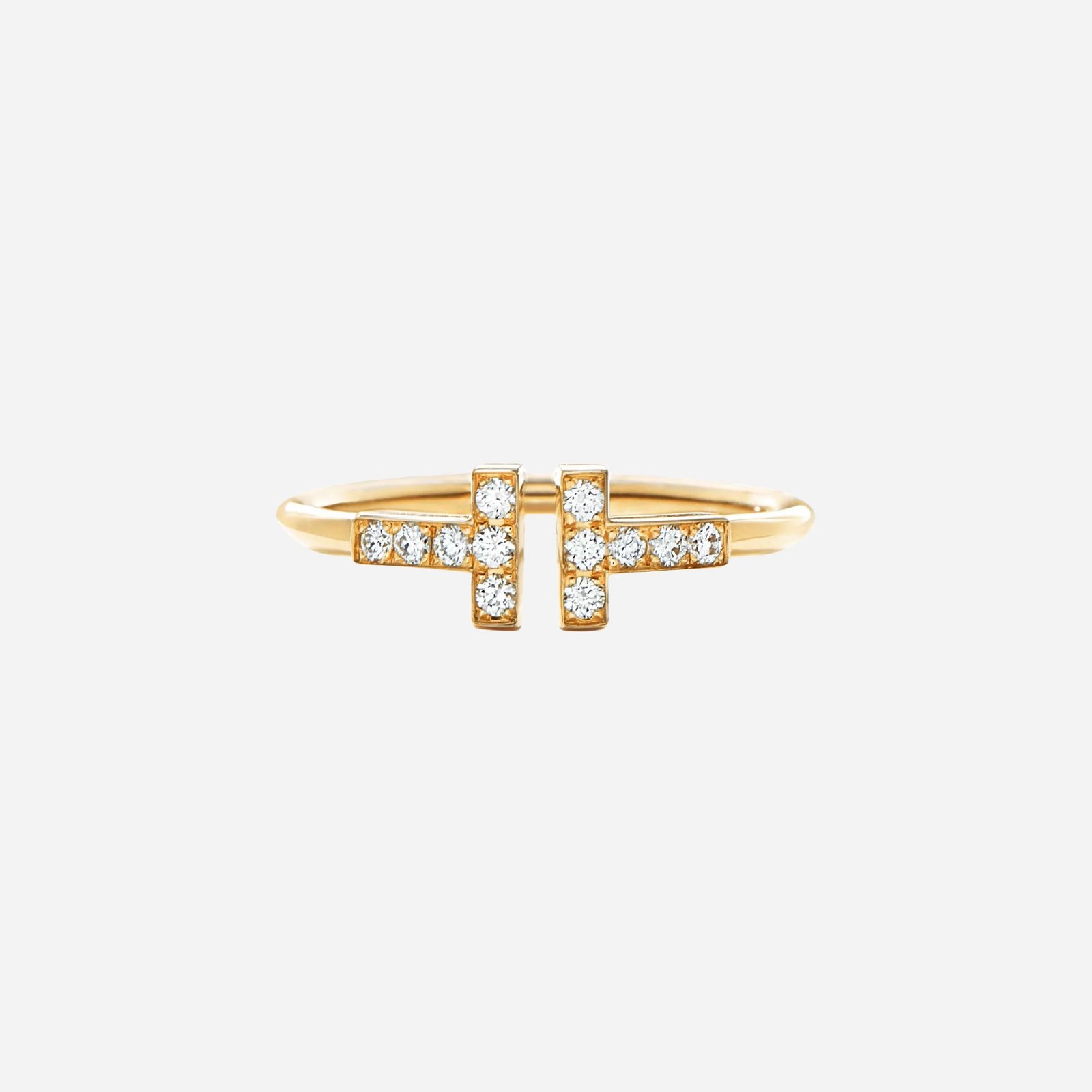 Pre-Owned Tiffany T Diamond Wire Ring in 18K Yellow Gold with Round Brilliant Diamonds (1) Pre-Owned Tiffany T Diamond Wire Ring in 18K Yellow Gold with Round Brilliant Diamonds