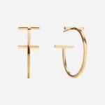 Pre-Owned Tiffany T Hoop Earrings in 18K Yellow Gold