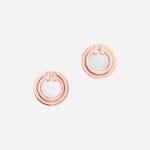 Pre-Owned Tiffany T Mother-of-Pearl Circle Earrings in 18K Rose Gold