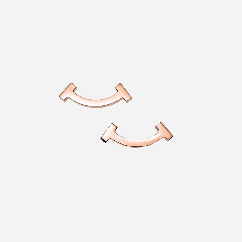Pre-Owned Tiffany T Smile Mini Earrings in 18K Rose Gold