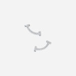 Pre-Owned Tiffany T Smile Mini Earrings in 18K White Gold with Diamonds