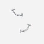 Pre-Owned Tiffany T Smile Mini Earrings in 18K White Gold with Diamonds
