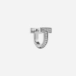 Pre-Owned Tiffany T T1 Half Pavé Diamond Huggie Earrings in 18K White Gold - Image 3
