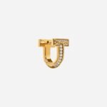 Pre-Owned Tiffany T T1 Half Pavé Diamond Huggie Earrings in 18K Yellow Gold - Image 3