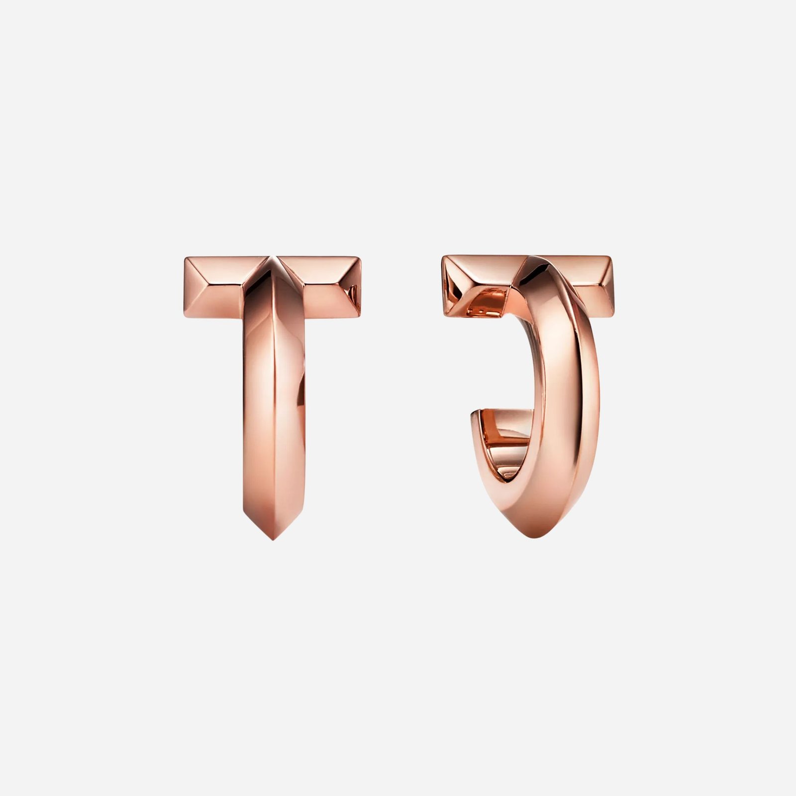 Pre-Owned Tiffany T T1 Hoop Earrings in 18K Rose Gold (2) Pre-Owned Tiffany T T1 Hoop Earrings in 18K Rose Gold