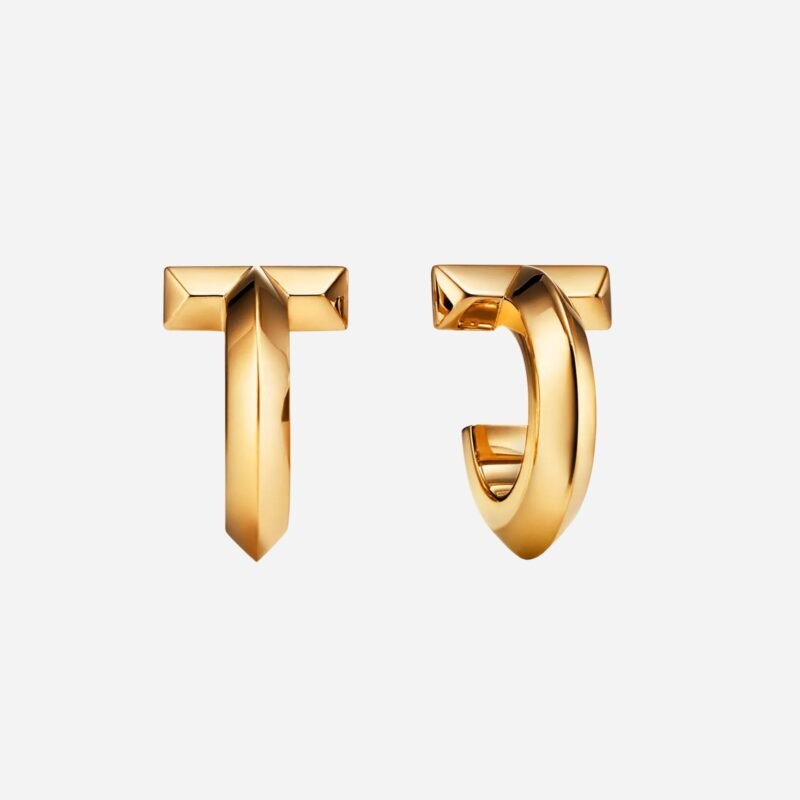 Pre-Owned Tiffany T T1 Hoop Earrings in 18K Yellow Gold