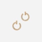 Pre-Owned Tiffany T T1 Open Hoop Earrings in 18K Gold with Diamonds