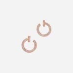 Pre-Owned Tiffany T T1 Open Hoop Earrings in 18K Rose Gold with Diamonds