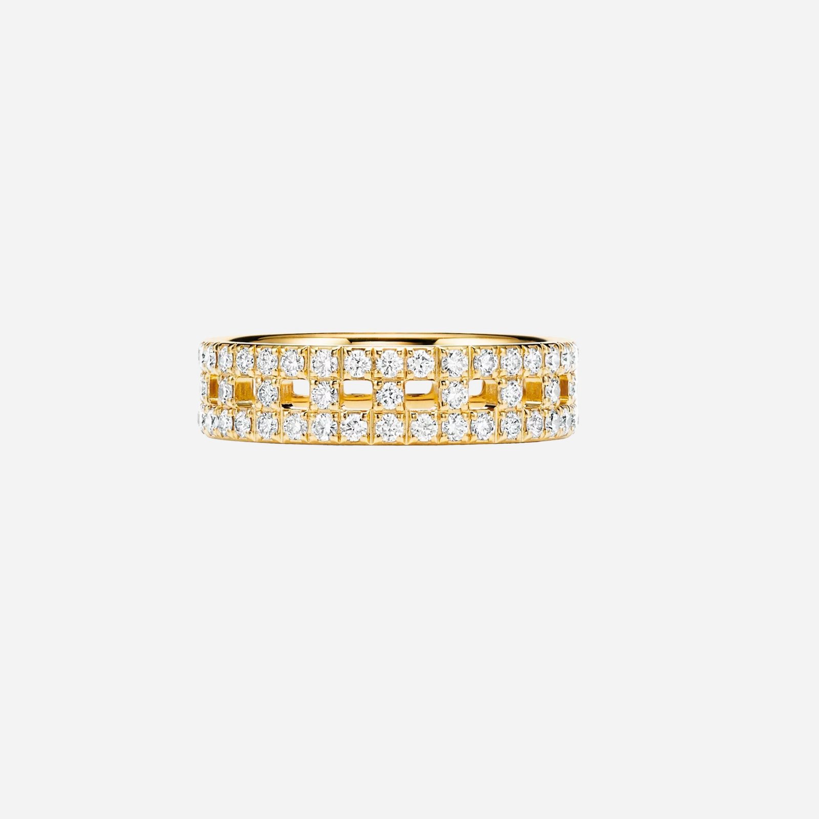 Pre-Owned Tiffany T True Wide Ring in 18K Rose Gold with Pavé Diamonds (1) Pre-Owned Tiffany T True Wide Ring in 18K Gold with Pavé Diamonds