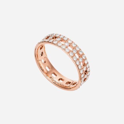 Pre-Owned Tiffany T True Wide Ring in 18K Rose Gold with Pavé Diamonds