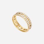 Pre-Owned Tiffany T True Wide Ring in 18K Gold with Pavé Diamonds - Image 2