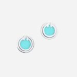 Pre-Owned Tiffany T Turquoise Circle Earrings in 18K White Gold