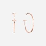 Pre-Owned Tiffany T Wire Hoop Earrings in 18K Rose Gold