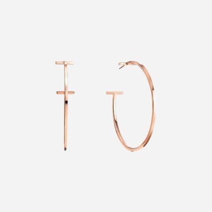 Pre-Owned Tiffany T Wire Hoop Earrings in 18K Rose Gold