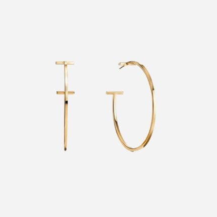 Pre-Owned Tiffany T Wire Hoop Earrings in 18K Yellow Gold