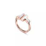 Pre-Owned Tiffany T Wire Ring in 18K Rose Gold with Mother-of-Pearl