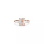 Pre-Owned Tiffany T Wire Ring in 18K Rose Gold with Mother-of-Pearl - Image 3