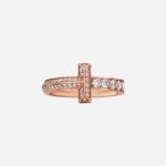 Pre-Owned Tiffany T1 Narrow Ring in 18K Rose Gold with Diamonds - Image 2
