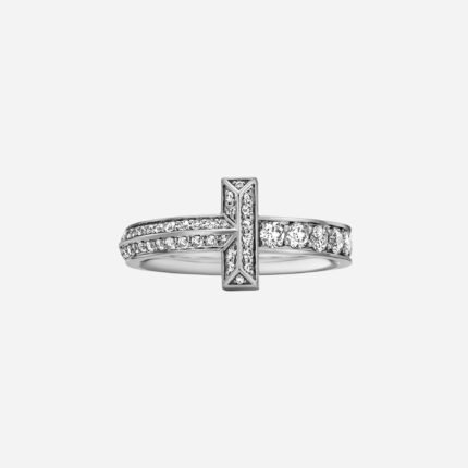 Pre-Owned Tiffany T1 Narrow Ring in 18K White Gold with Diamonds