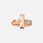 Pre-Owned Tiffany T1 Ring in 18K Rose Gold with Round Brilliant Diamonds