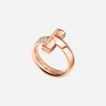 Pre-Owned Tiffany T1 Ring in 18K Rose Gold with Round Brilliant Diamonds - Image 2