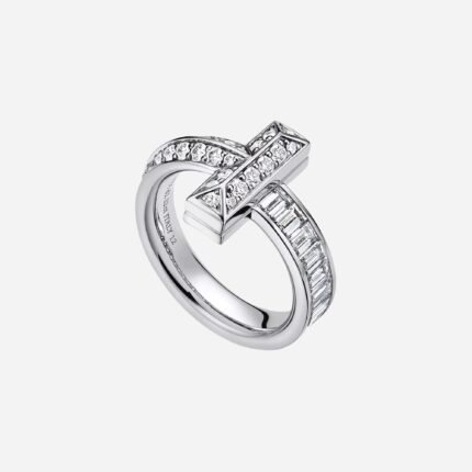 Pre-Owned Tiffany T1 Ring in 18K White Gold with Baguette and Pavé Diamonds