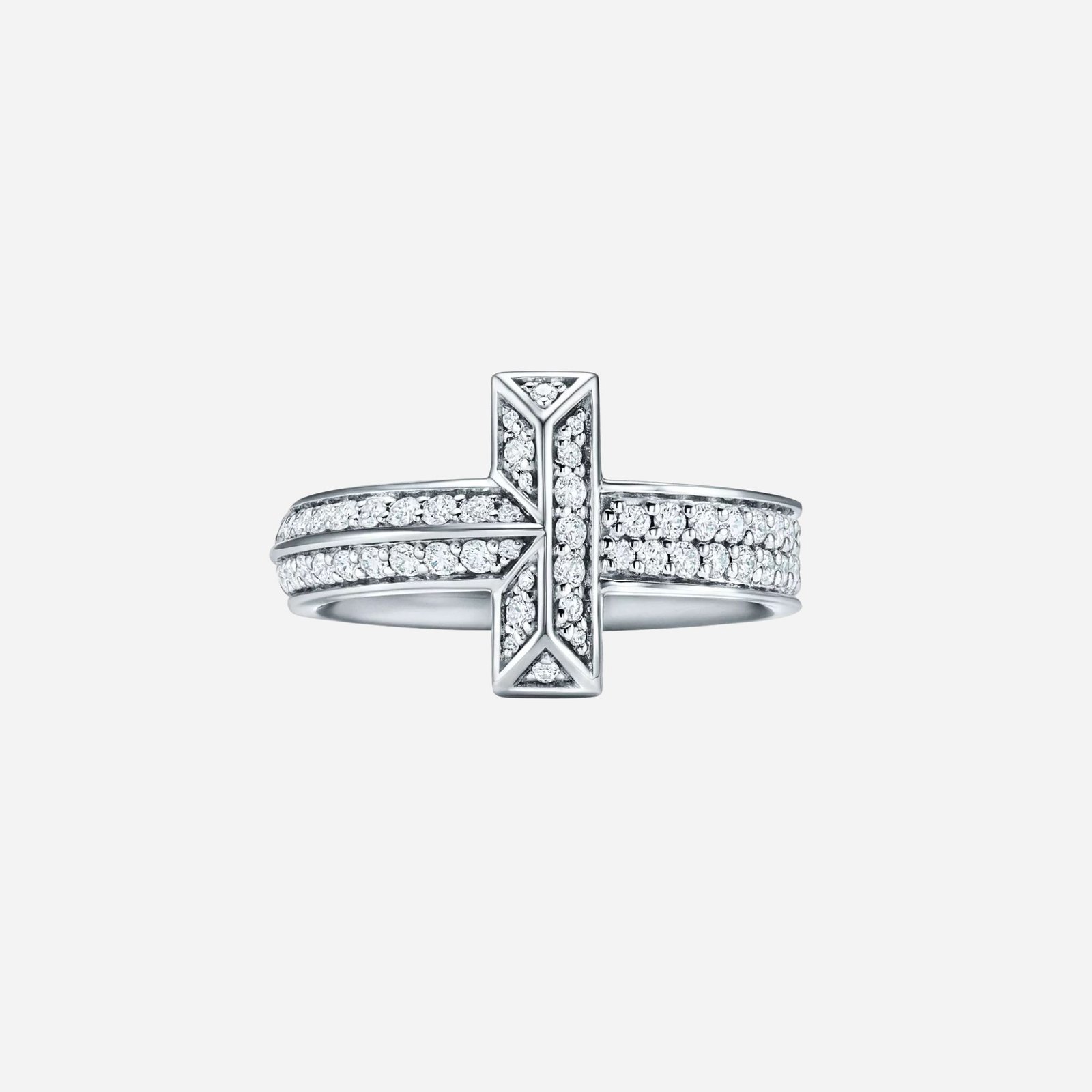 Pre-Owned Tiffany T1 Ring in 18K White Gold with Diamonds (1) Pre-Owned Tiffany T1 Ring in 18K White Gold with Diamonds