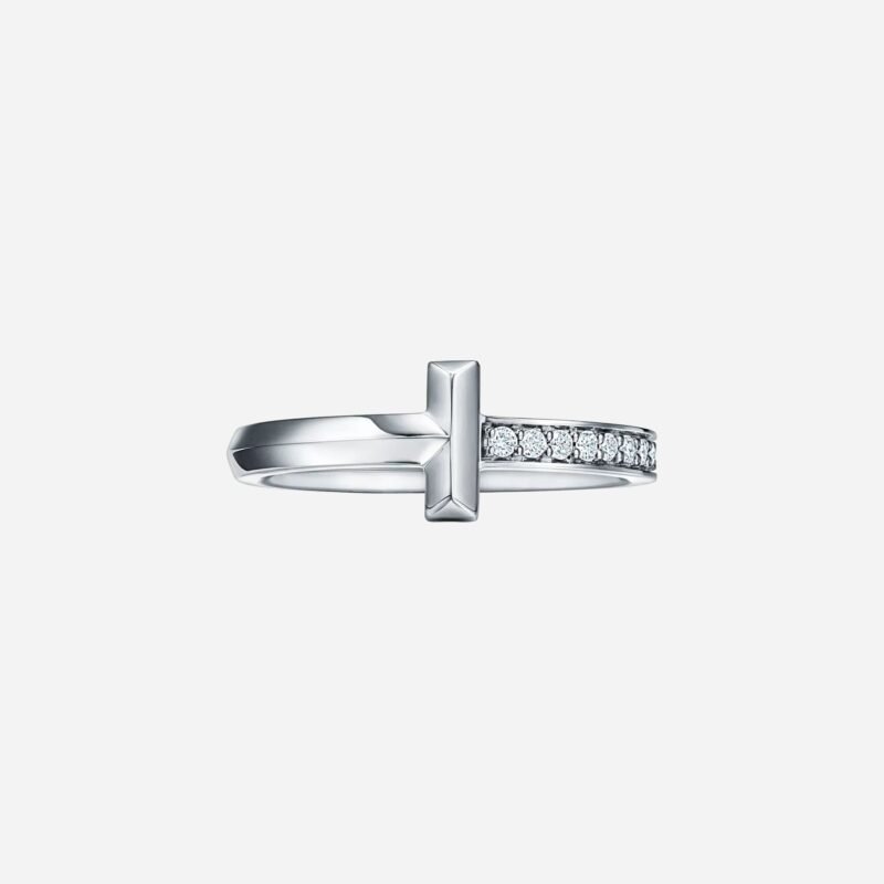 Pre-Owned Tiffany T1 Ring in 18K White Gold with Round Brilliant Diamonds