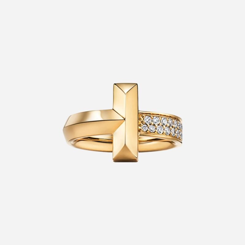 Pre-Owned Tiffany T1 Ring in 18K Yellow Gold with Round Brilliant Diamonds