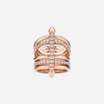 Pre-Owned Tiffany Titan by Pharrell Williams Five-Row Ring in 18K Rose Gold with Diamonds - Image 3