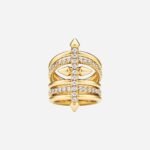 Pre-Owned Tiffany Titan by Pharrell Williams Five-Row Ring in 18K Yellow Gold with Diamonds - Image 2
