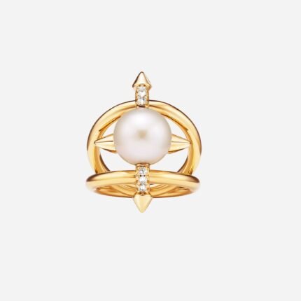 Pre-Owned Tiffany Titan by Pharrell Williams Pearl Ring in 18K Yellow Gold with Diamonds