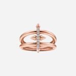 Pre-Owned Tiffany Titan by Pharrell Williams Two-Row Ring in 18K Rose Gold with Diamonds - Image 2