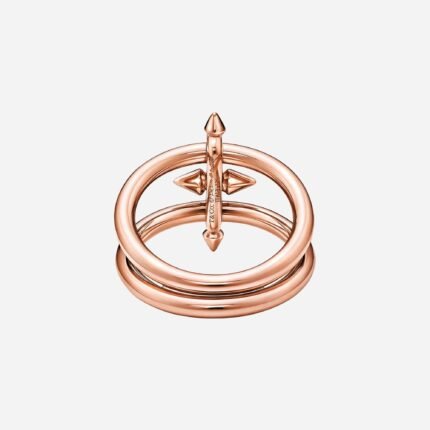 Pre-Owned Tiffany Titan by Pharrell Williams Two-Row Ring in 18K Rose Gold with Diamonds
