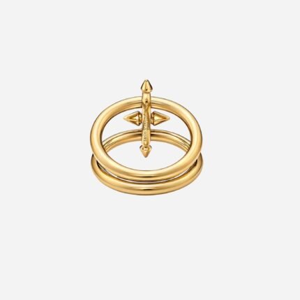 Pre-Owned Tiffany Titan by Pharrell Williams Two-Row Ring in 18K Yellow Gold with Diamonds