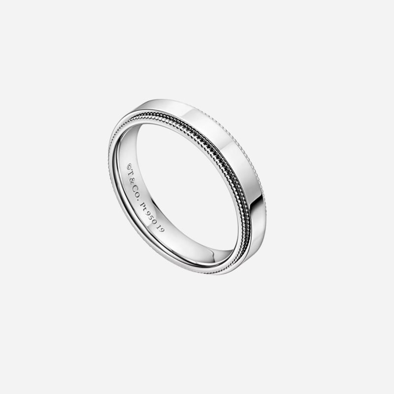 Pre-Owned Tiffany Together Milgrain Band Ring in Platinum, 4 mm Wide