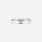 Pre-Owned Tiffany Together Double Milgrain Band Ring in Platinum with a Diamond, 4 mm Wide - Image 3
